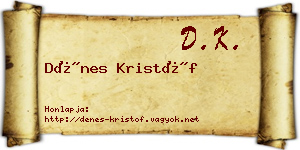 Dénes Kristóf névjegykártya