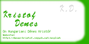 kristof denes business card