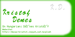 kristof denes business card